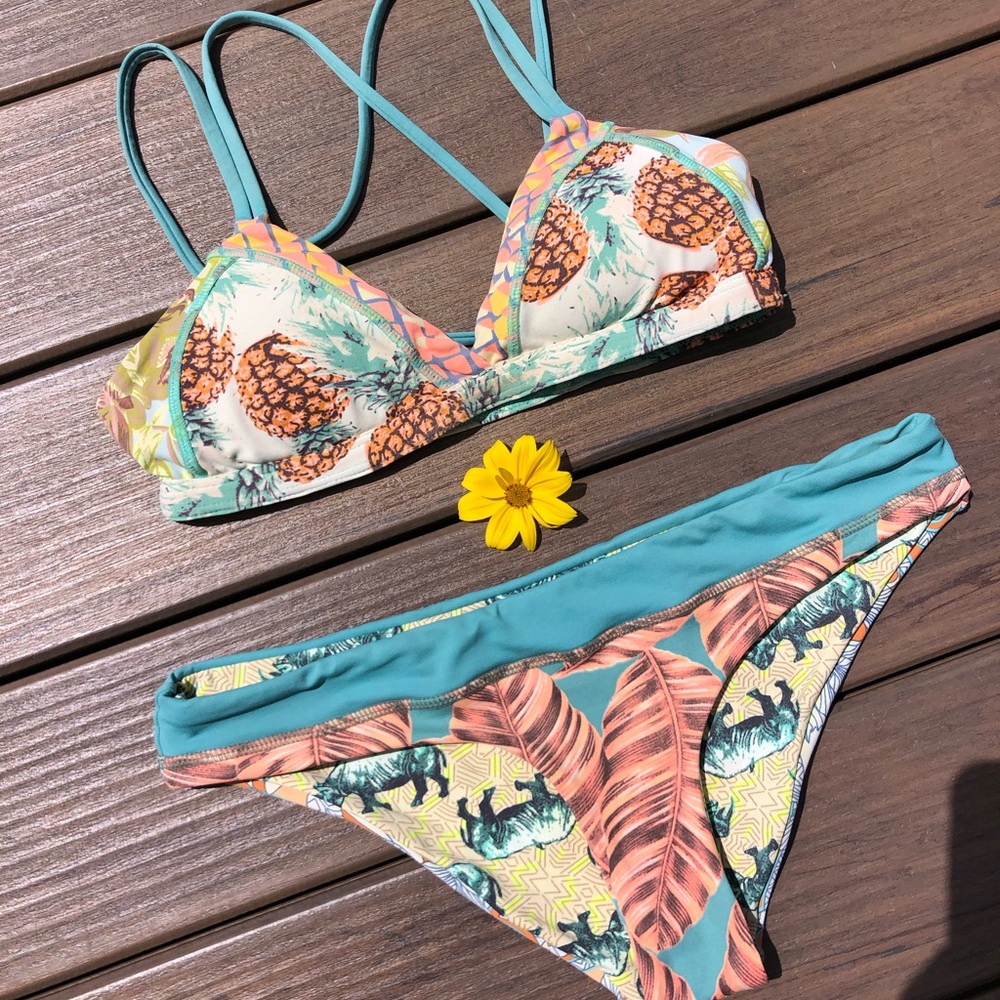 MAAJI swimwear bikini set, pineapple print, small